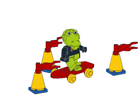 Clive Crocodile on Skateboard
