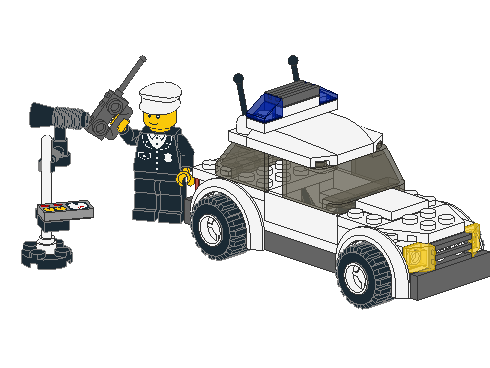 Police Car, Black Logo